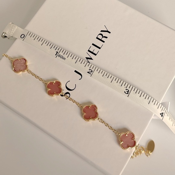 Petite Clover Pink Mother of Pearl 14k Gold Filled - Picture 4 of 11